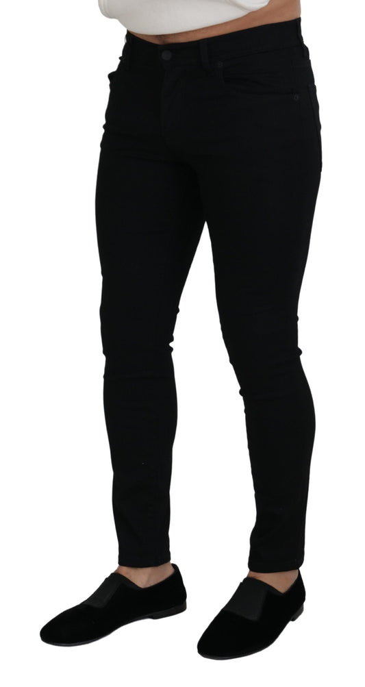 Chic Black Denim Pants - Form-Fitting Luxury