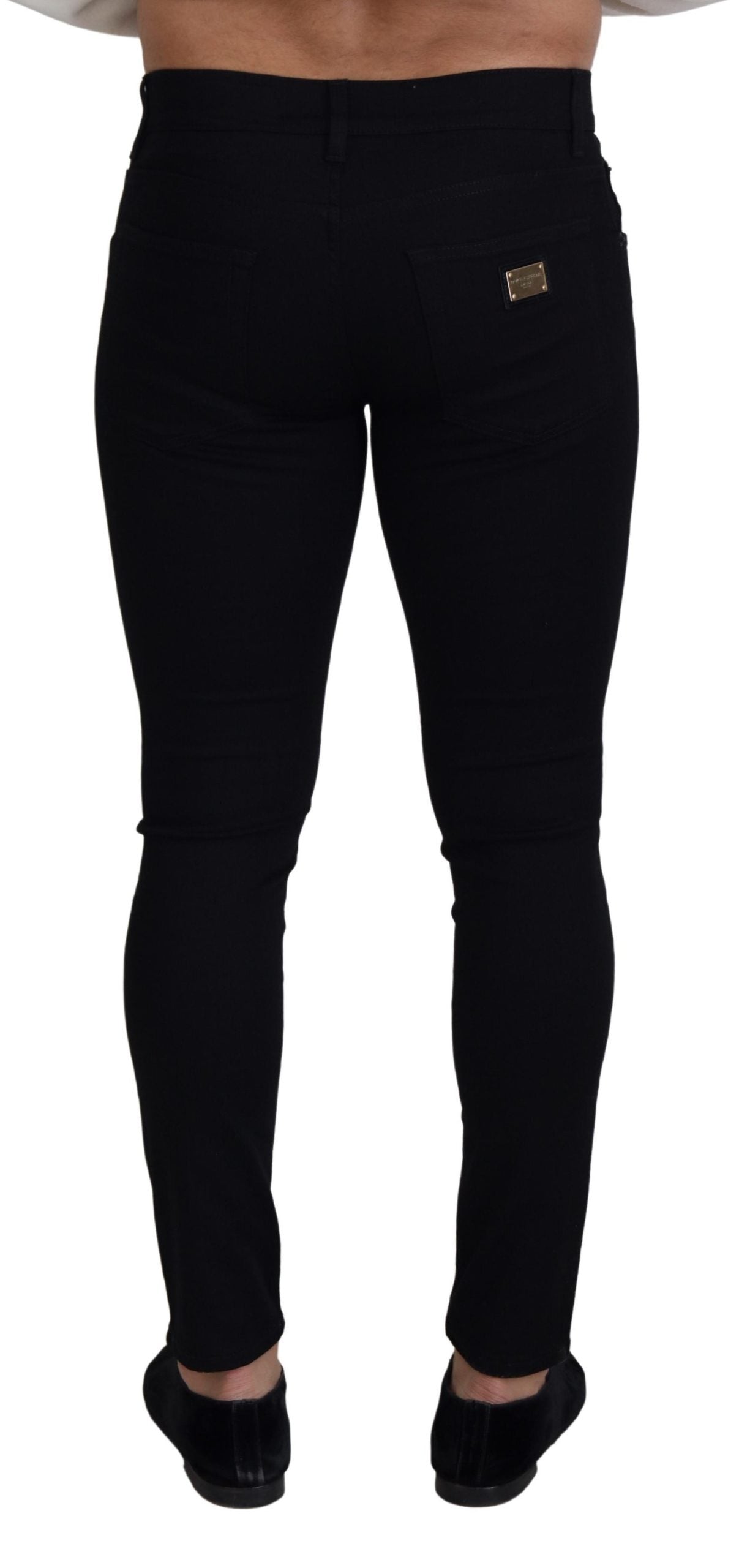 Chic Black Denim Pants - Form-Fitting Luxury