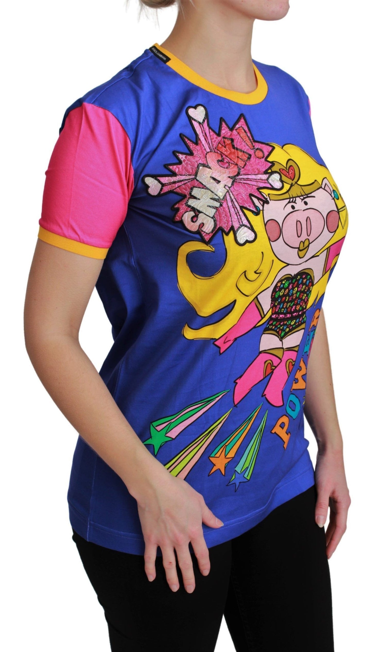 Purple PIG SUPERGIRL Top Cotton T-shirt