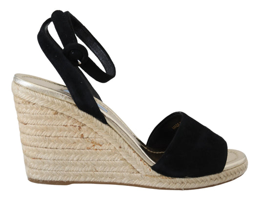 Chic Ankle Strap Suede Wedge Sandals