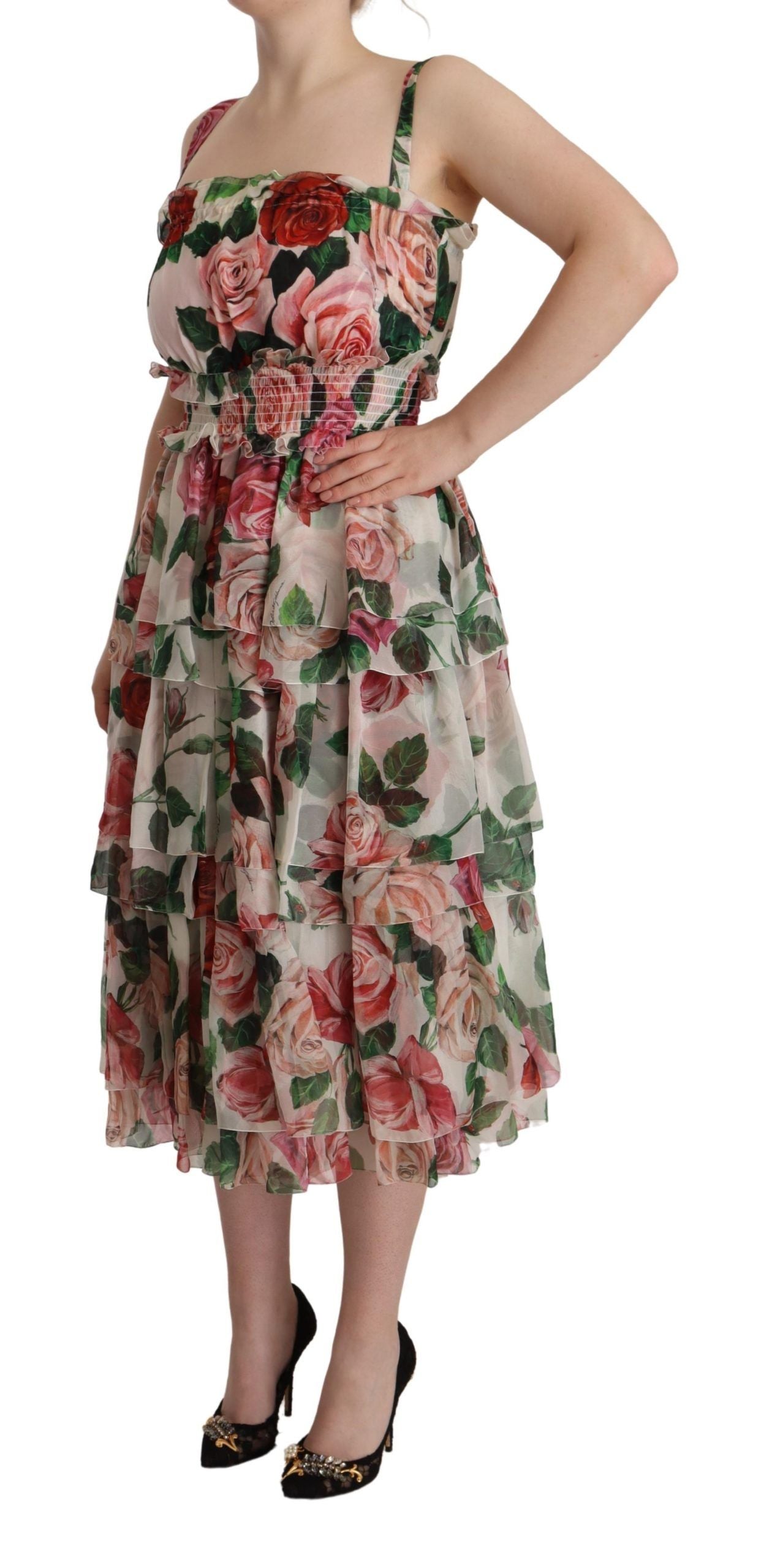 Elegant Floral Silk Maxi Dress