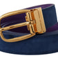 Elegant Suede Leather Belt in Blue