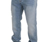 Light Blue Washed Cotton Denim Jeans
