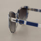 Elegant Blue & White Women's Sunglasses