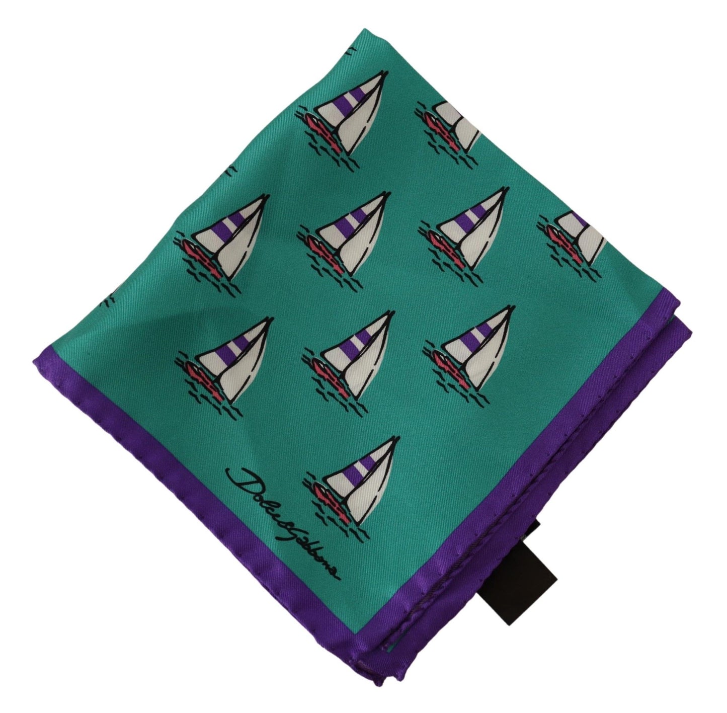 Elegant Silk Sailboat Pocket Square