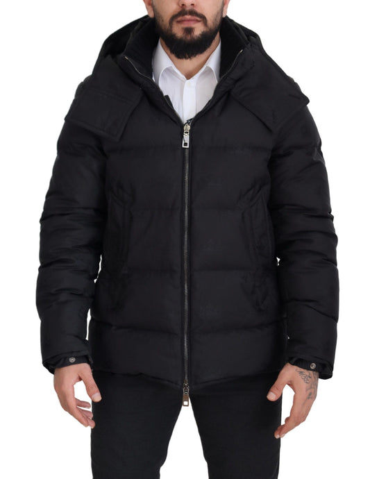 Elegant Quilted Puffer Jacket in Black