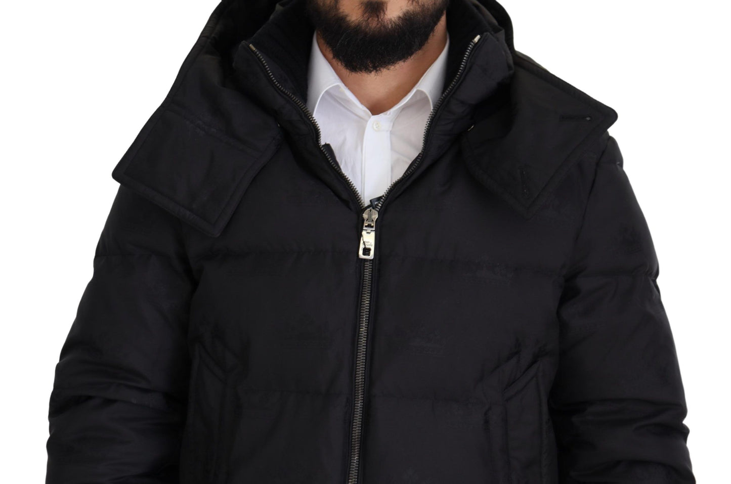 Elegant Quilted Puffer Jacket in Black