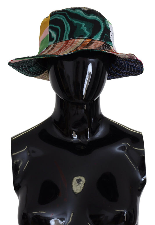 Multicolor Patchwork Bucket Fedora Cap