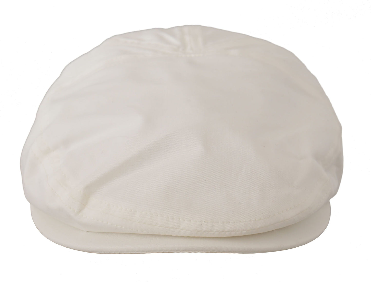 Chic White Newsboy Cap Cotton Blend