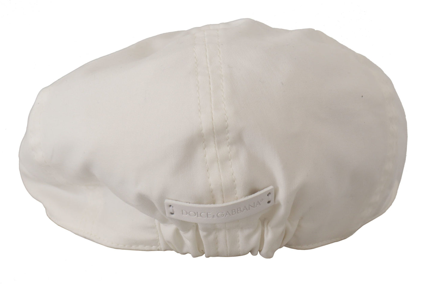 Chic White Newsboy Cap Cotton Blend