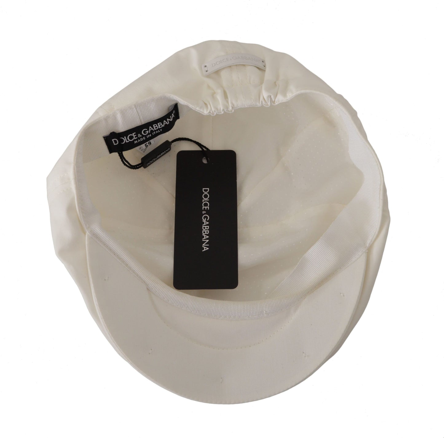 Chic White Newsboy Cap Cotton Blend