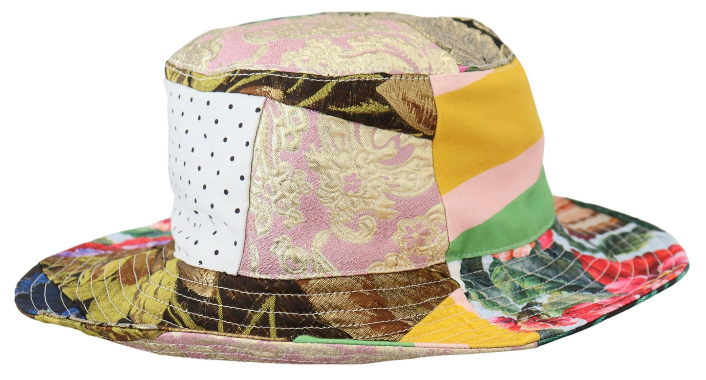 Multicolor Patchwork Bucket Fedora Cap