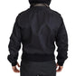 Black Nylon Hooded Full Zip Men Coat Jacket
