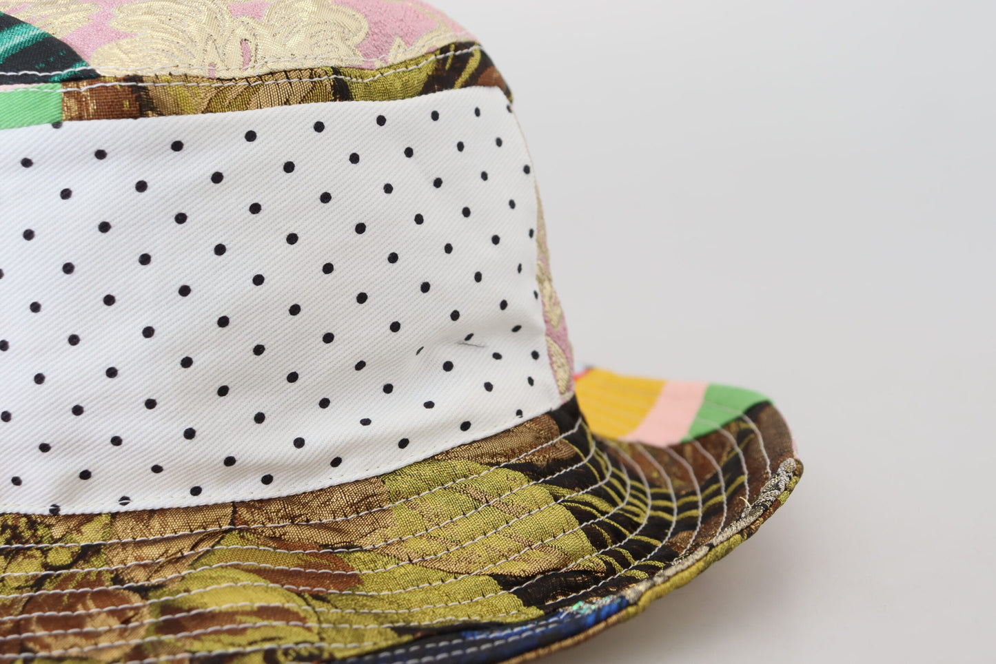 Multicolor Patchwork Bucket Fedora Cap