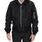 Black Nylon Hooded Full Zip Men Coat Jacket