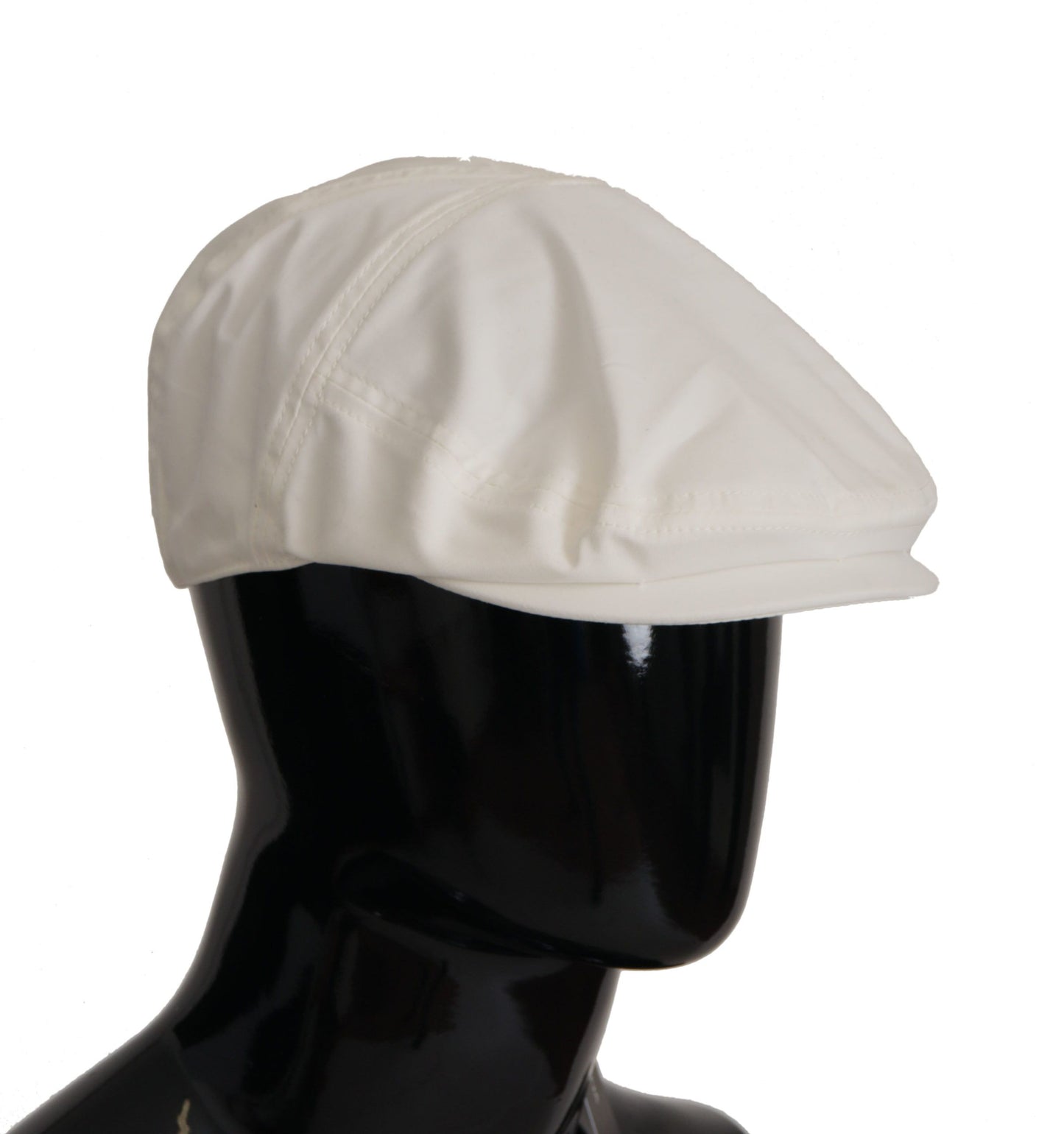 Chic White Newsboy Cap Cotton Blend