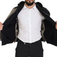 Black Nylon Hooded Full Zip Men Coat Jacket