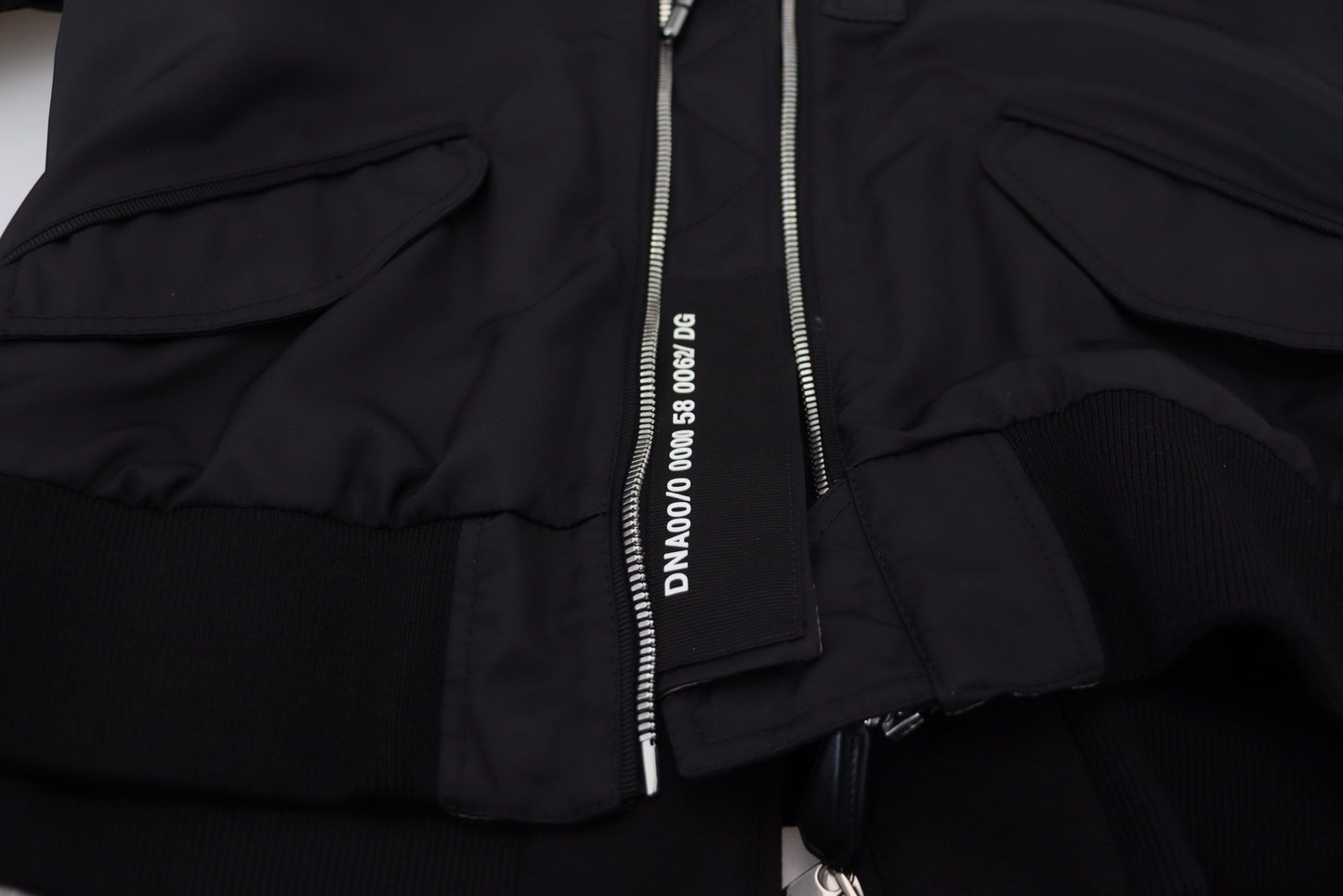 Black Nylon Hooded Full Zip Men Coat Jacket