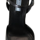 Chic Black Leather Platform Sandals