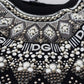 Elegant Black Embellished Cotton Sweater