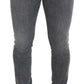 Grey Washed Cotton Skinny Denim Jeans