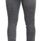 Grey Washed Cotton Skinny Denim Jeans