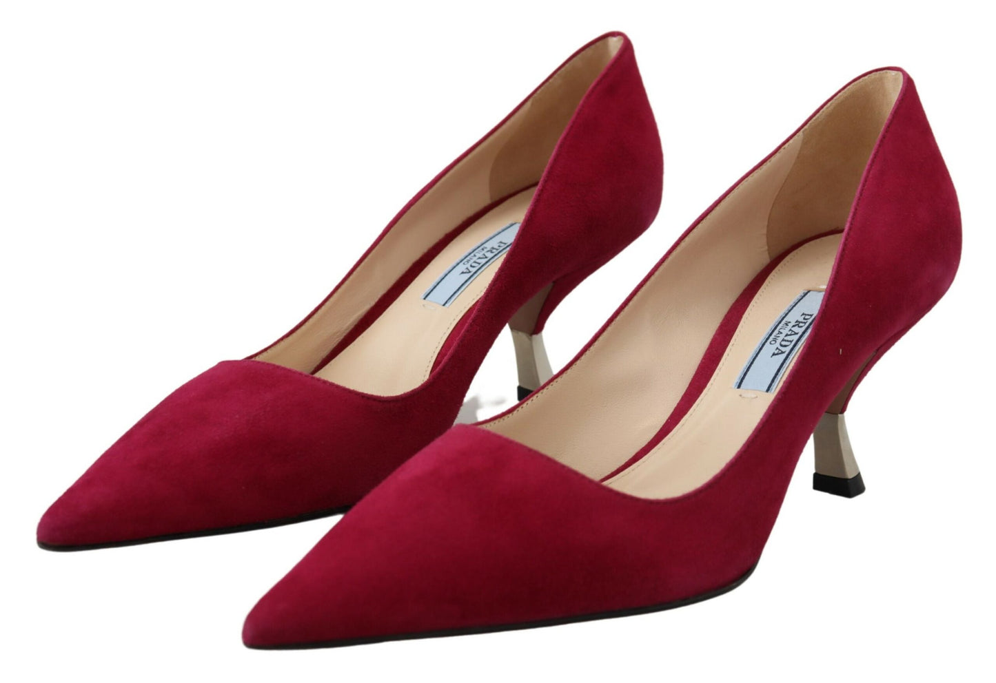 Elegant Dark Pink Suede Heels Pumps