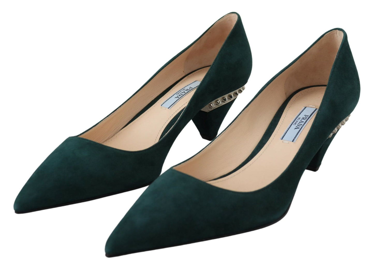 Elegant Green Suede Heels Pumps