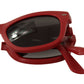 Elegant Red Full-Frame Designer Sunglasses