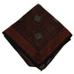 Brown Patterned Silk Square Handkerchief Scarf