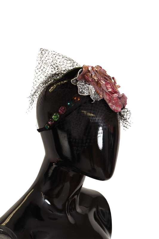 Elegant Floral Sequined Diadem Fascinator