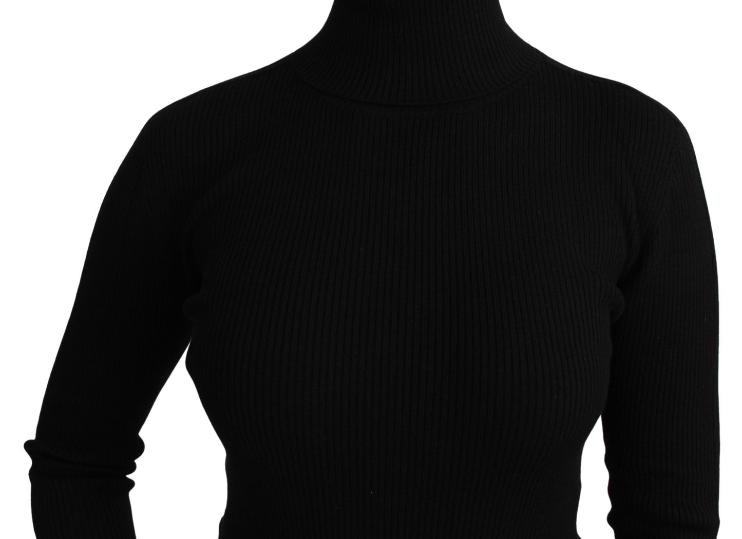 Elegant Black Wool Turtleneck Sweater