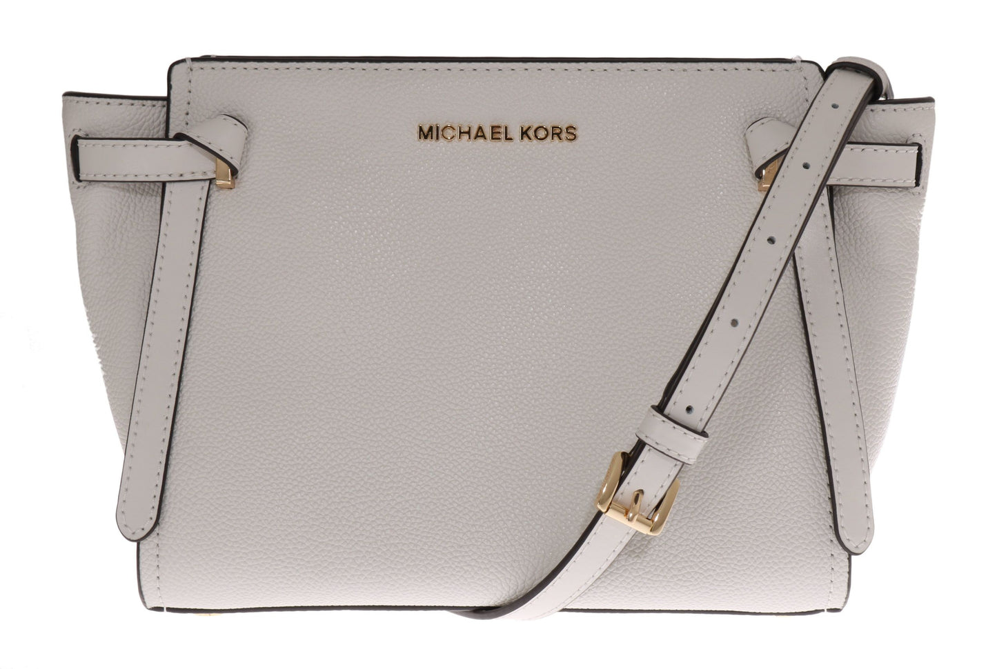 Chic White Leather CASSIE Shoulder Bag