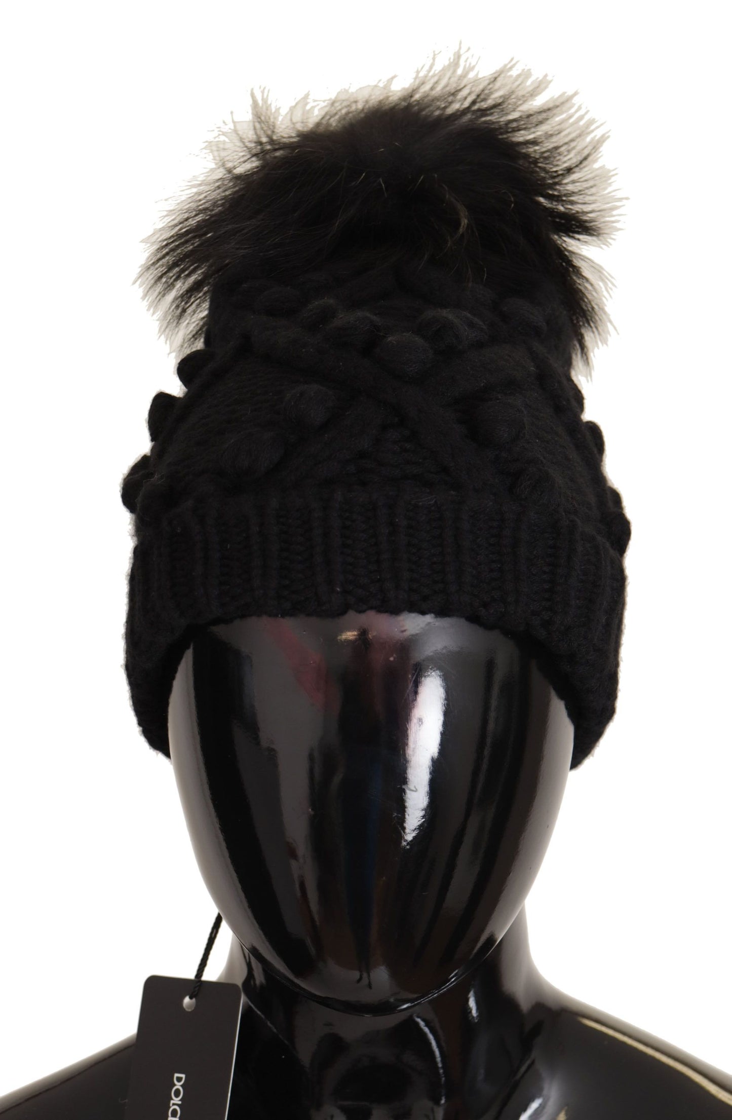 Elegant Cable Knit Cashmere Bobble Hat