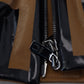 Elegant Dark Camel Zip Blouson Jacket