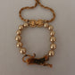 Golden Leopard Beaded Choker Necklace
