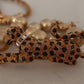 Golden Leopard Beaded Choker Necklace