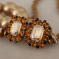 Golden Leopard Beaded Choker Necklace