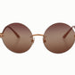 Elegant Gold and Brown Designer Sunglasses