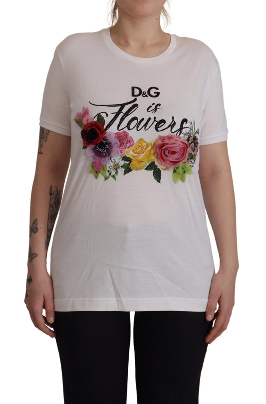 Chic Floral Print Cotton Tee for Her