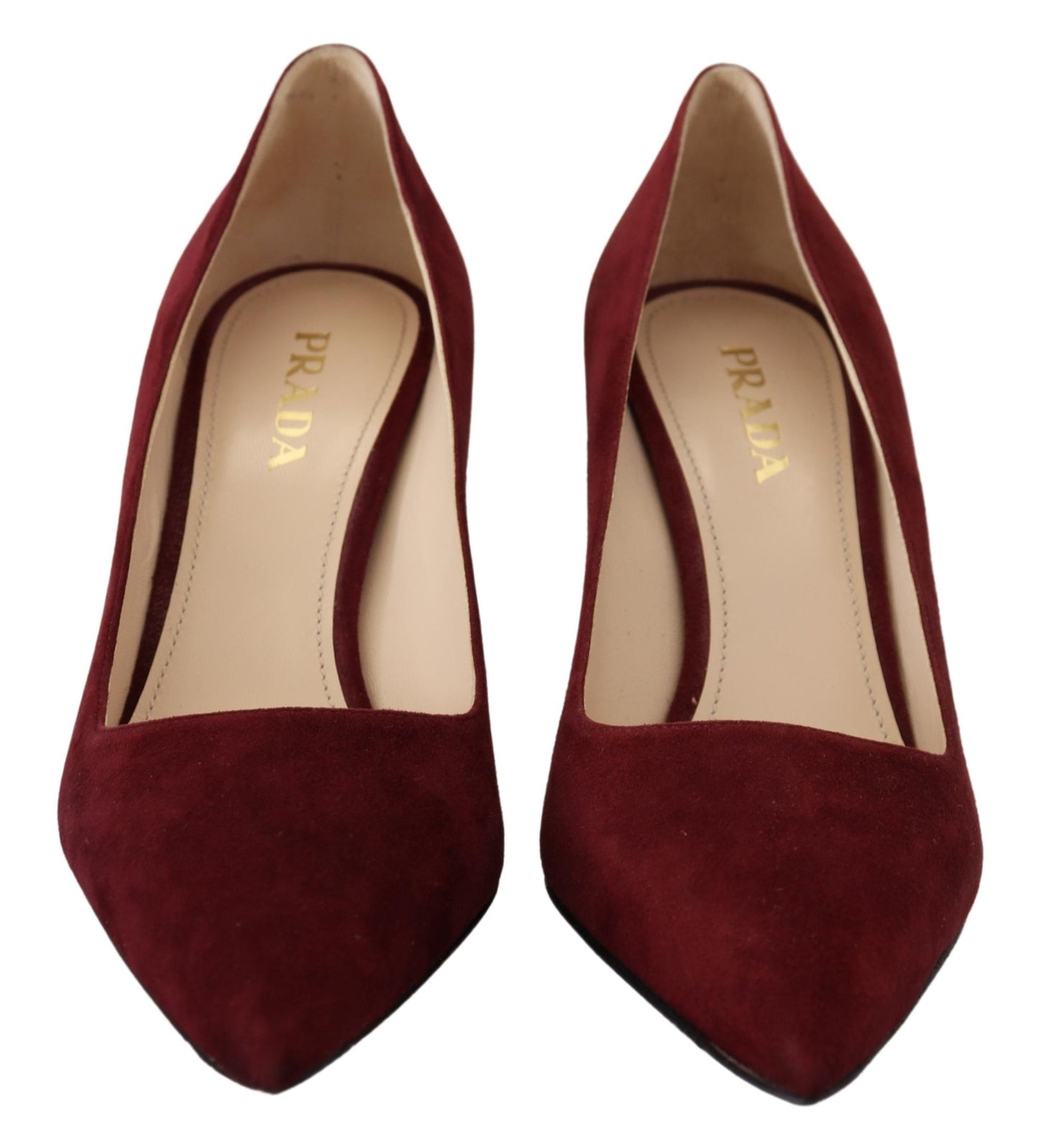 Elegant Dark Red Suede Heels Pumps