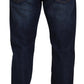 Blue Cotton Straight Fit Casual Denim Jeans