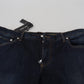 Blue Cotton Straight Fit Casual Denim Jeans