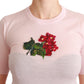 Cashmere Floral Embroidered Short Sleeve Top