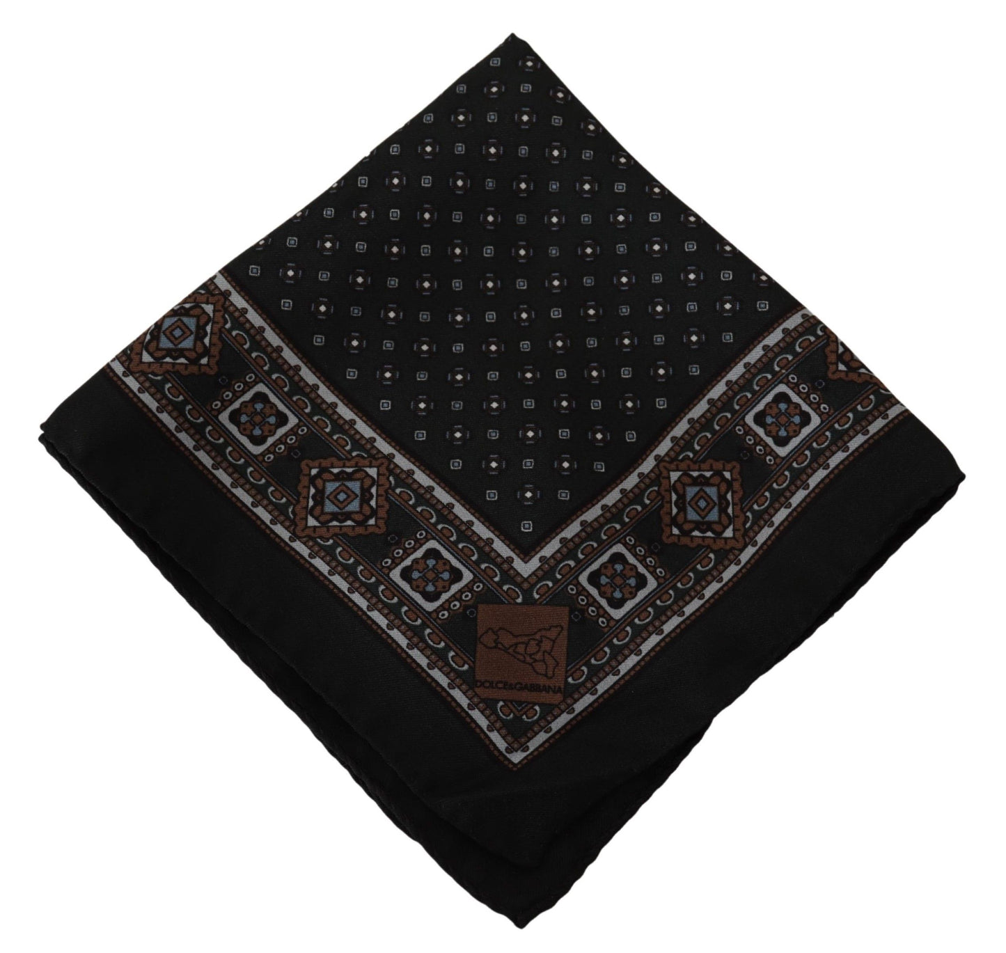 Black Silk Men Pocket Square Handkerchief Scarf