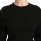 Elegant Black Bodycon Sheath Midi Dress