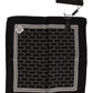 Black Patterned Silk Square Handkerchief Scarf