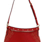 Chic Red Leather ARIA Shoulder Bag