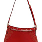 Chic Red Leather ARIA Shoulder Bag