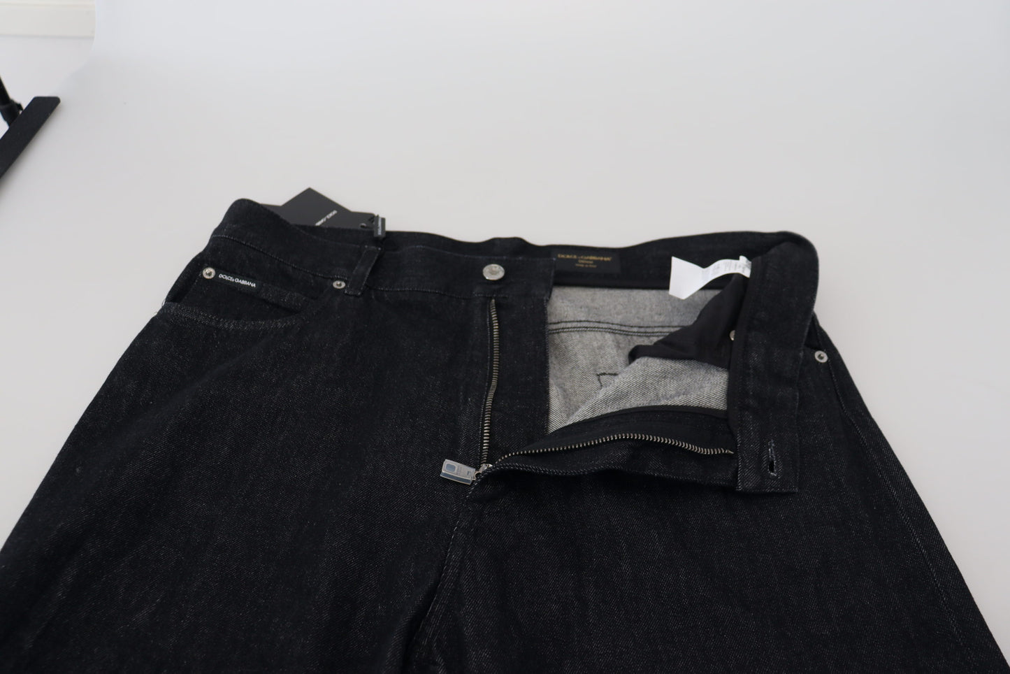 Black Washed Cotton Men Casual Denim Jeans